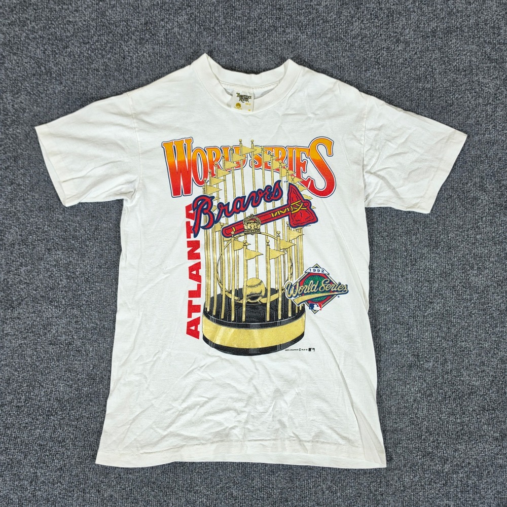 Vintage 1992 Atlanta Braves World Series T-Shirt Tennessee River Gold USA Mens M